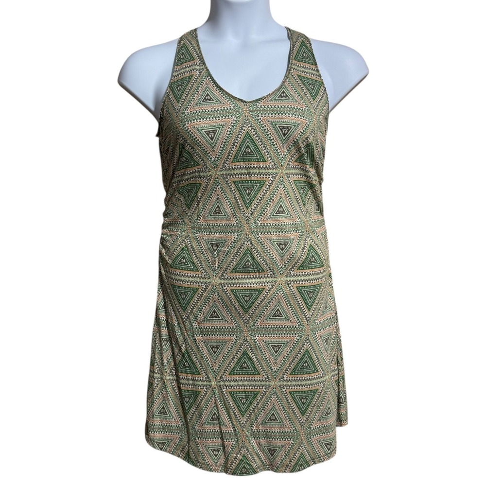 Patagonia Kamala Twist Dress in geometric print green - small